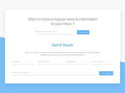 Newsletter & Contact Form business contact email fillup form newsletter offshore subscribe subscription ui website