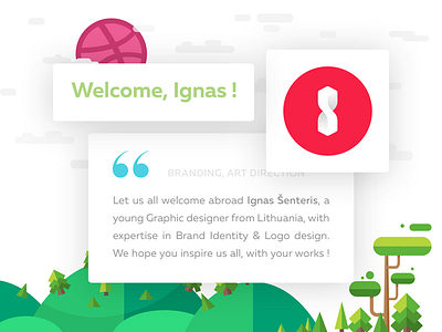 Welcome Ignas ! branding debut draft dribbble ig design ignas invite modular new member ui welcome