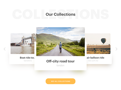 Collections' Card activity bookings cards categories collections concierge desktop experiences headout tours ui website