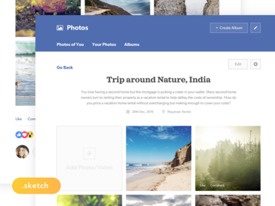 (Sketch Freebie) Facebook Photos Redesign