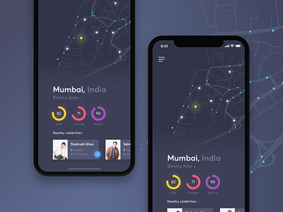 Celebrity Locator Fun/Concept bandra bollywood celebrity concept google maps iphone10 iphonex location map mapbox mumbai nearby