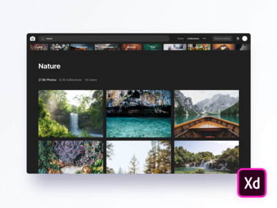 Unsplash Dark Theme (Adobe XD Freebie)