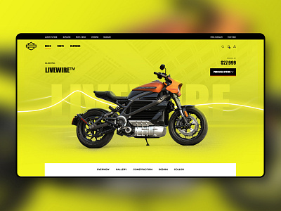 Harley-Davidson Ui Concept Shot bike biker electric harley davidson motorcycle ui web webdesign website