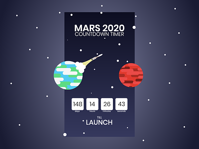 Mars 2020 countdown timer