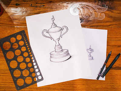 Trophy Photo drawing experticity illustration pen pencils sketch trophy underbelly wip