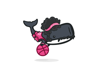 Dribbble Monstro Sticker basketball cartoon dribbble illustration logo mascot monstro sticker whale