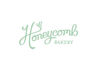 Honeycomb Bakery Logo bakery bee branding custom design honeycomb lettering logo logotype script type