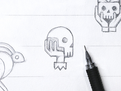 Poor Yorick concepts drawing lines logo rabbit sketch sketchbook skull skulls yorick