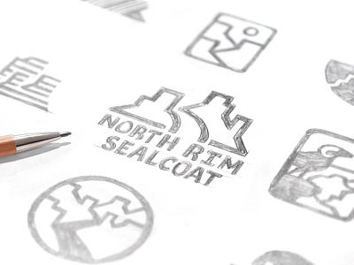 North Rim Sealcoat Sketches concepts desert design graphite logo mark mesas pencil sketch wip