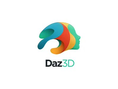 Daz Logo 3d color colorful daz dimensional face figural gradients logo vector