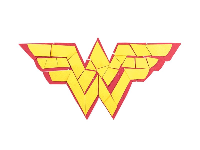 Wonder Woman Monstro animation gif hero illustration motion paper sticker stop woman wonder