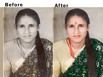 restoring old photo with color photoshop restore