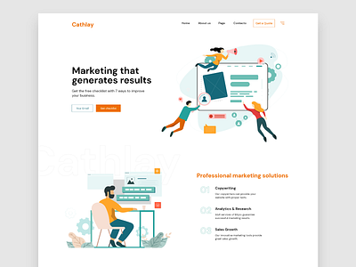 Digital Agency Landing Page design illustration ui web