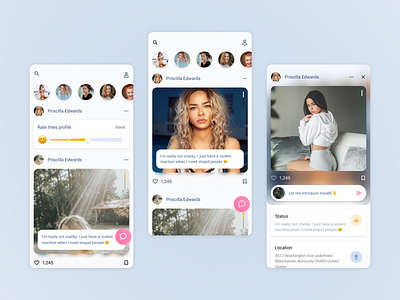 Social app screen