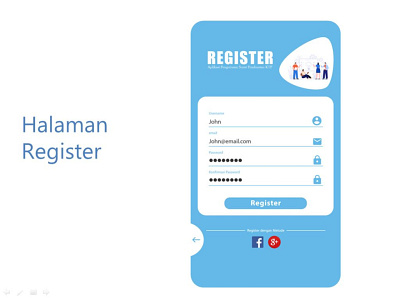 Halaman Register Design Aplikasi Pengurusan KTP app design ux