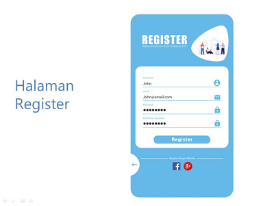 Halaman Register Design Aplikasi Pengurusan KTP