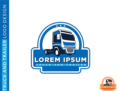 Truck And Trailer Logo Design abstract blue business delivery design icon logo service transport truck and trailer vector