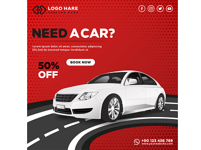 Car rent social media post design abstract banner branding business graphic design illustration vector