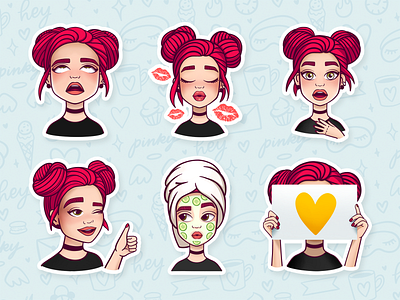 Girl character stickers