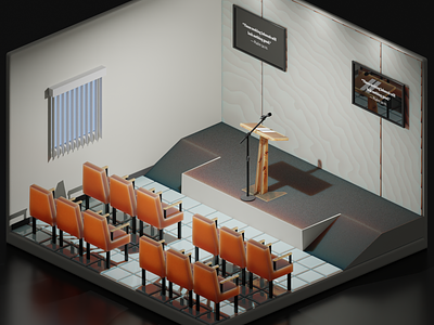 Kingdom Hall 3d blender digital artwork illustration isometric