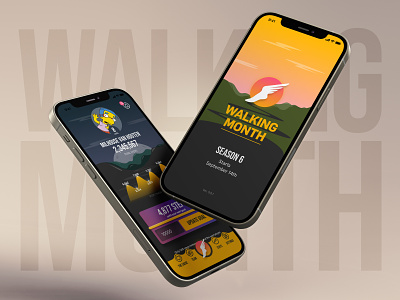 Walking Month 2020 game ios app mobile game design mobile ui walking month