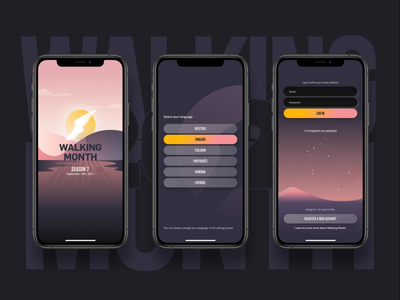 Walking Month 2021 app design game illustration mobile app mobile game design ui ux