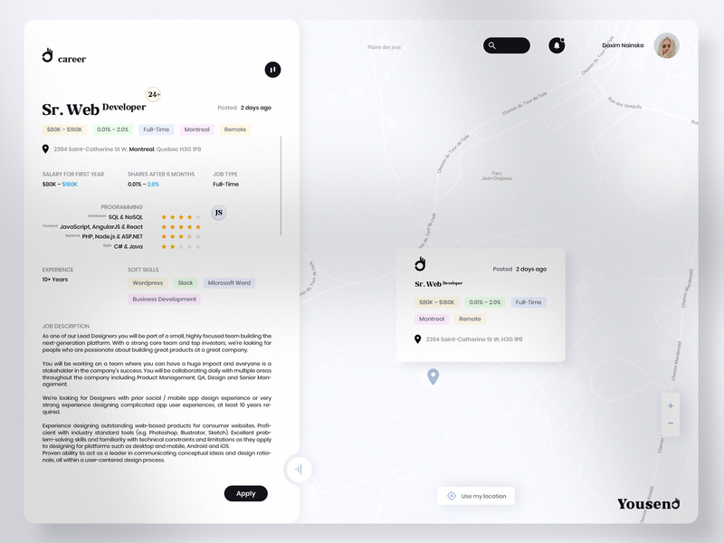 Dashboard UI 👌 Careers web app mobile