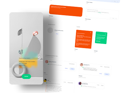 Design system. UI components plus admin welcome mobile screen mobile