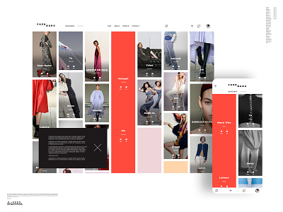 Gallery web and mobile. Gaining attention with color usage