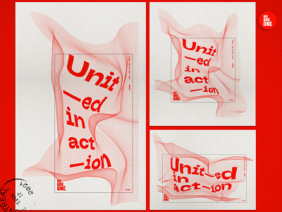 Unit—ed in act—ion. Poster identity
