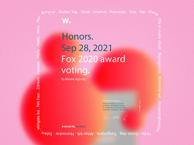 Fox 2020 Award Voting website Honorable Mention product design