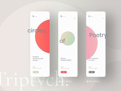 Poetry of circles. Triptych app brand identity branding charts e commerce identity identity designer ios iphone landing page latest design trends mobile process product design