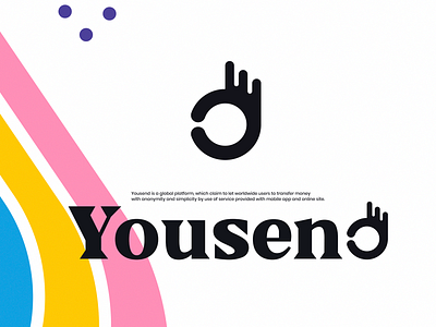 Yousend - money transfer app. Logo and Logomark