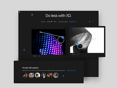 Do less with XD. Dark theme product design