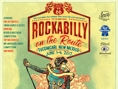 Poster for Rockabilly On the Route Festival 2017 design illustration poster rockabilly vintage