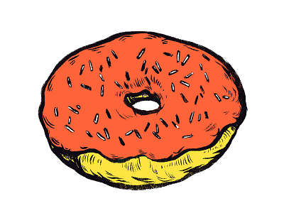 Things donuts doodle drawing elements food illustration sweet