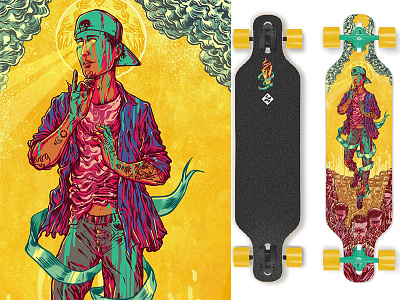 Skateboard Artwork for Street Surfing artwork colors digital illustration skate skateboard