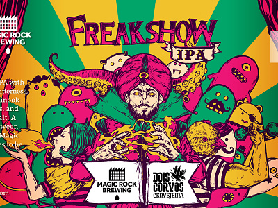 Beer Label artwork for Freakshow beer circus design freakshow illustration packaging space