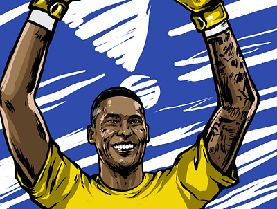 Alphonse Areola illustration Mood01c colors digital digital illustration drawing editorial editorial illustration football graphic illustration people portrait