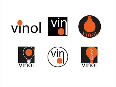 logo options for the Vinol darkroom branding design icon illustration logo vector