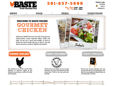 Restaurant Website design food photoshop website