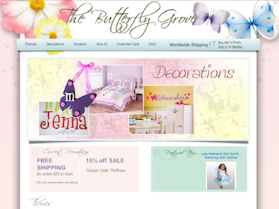 The Butterfly Grove design female html photoshop web