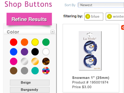 Refine Results design ecommerce filter refine search web