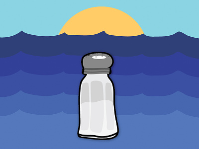 Mmm Salt Water cartoon design drawing fun illustrator rebound stickermule
