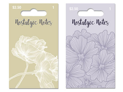 Nostalgic Notes card design flowers illustrator packaging design