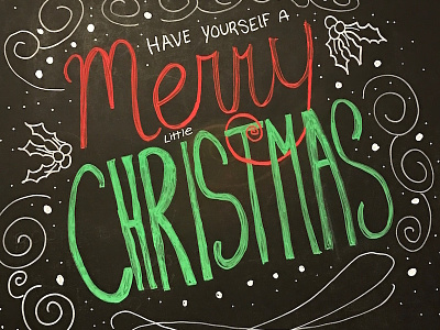 Merry Christmas To You chalk drawing type