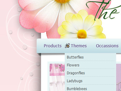Butterfly Shot flowers shadow theme website