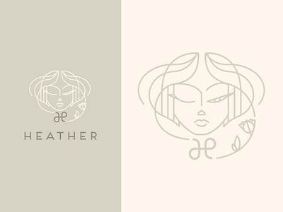 Heather - Beauty logo beautiful beauty beauty logo beauty product facelogo girl girl illustration girllogo girls girly heather monoline monoline font monoline logo parfume