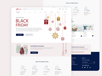 black friday: gifts.com black friday branding christmas design gifts illustration landing landing page logo ui ux