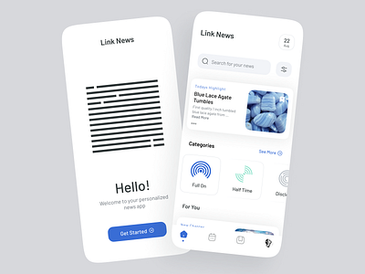 News App: Link News 2021 2021 trends app appliaction clean creative design light mood minimal mobile mobile app mobile trends news news app ui ux